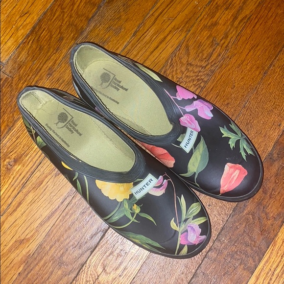 Hunter Royal Horticultural black rubber shoes sz 9 - Picture 2 of 7
